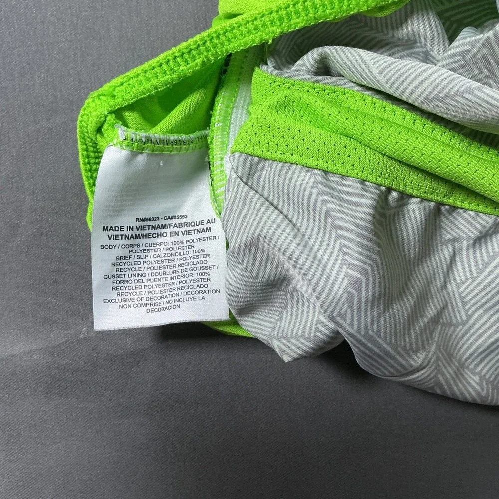 Nike Womens Dri-FIT Tempo Running Shorts Neon Green Black Geometric XS